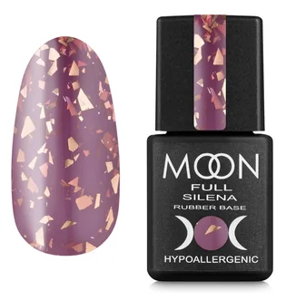 Kolorowa baza Moon Full Silena #2036, jasnopurpurowa ze złotą folią, w słoiczku, 8 ml