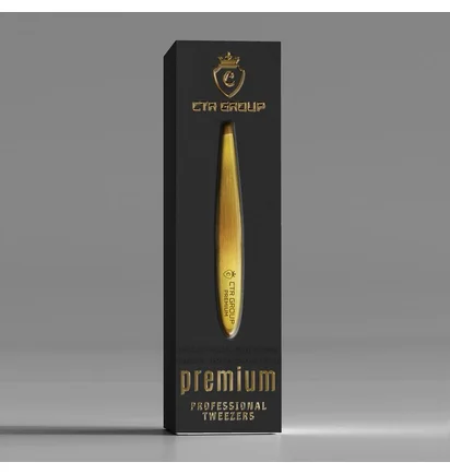 Скошений пінцет для брів CTR Premium