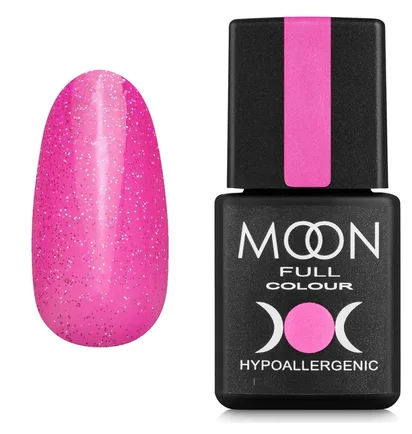 Гель-лак Moon Full Opal Color Gel Polish #506, бліда фуксія з різнобарвним шиммером, 8 мл