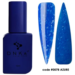 Камуфлююча база для нігтів з поталлю DNKa' Cover Rubber Base French #0078 Azure, 12 мл