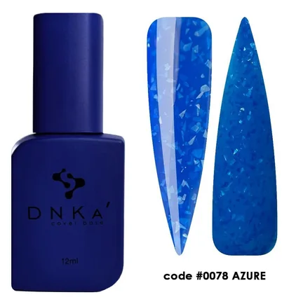Камуфлирующая база для ногтей с поталью DNKa' Cover Rubber Base French #0078 Azure, 12 мл