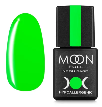 Неонова база Moon Full Rubber Base Neon #03, світло-зелена, в баночці, 8 мл