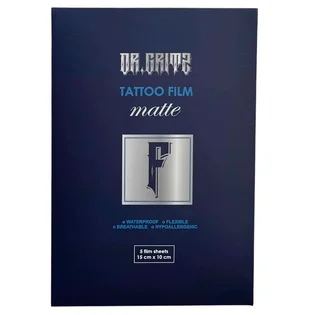 Матова захисна плівка-конверт для тату Dr. Gritz Tattoo Film Premium Edition Matte Small 10×15 см, 5 шт