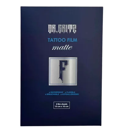 Матова захисна плівка-конверт для тату Dr. Gritz Tattoo Film Premium Edition Matte Small 10×15 см, 5 шт
