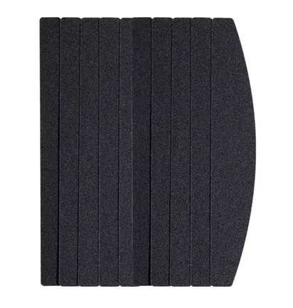 Adhesive Abrasive Nail File Refill, for curved base, 180×27 mm, 180 grit, black, 100 pcs
