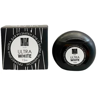 Нитка для розмітки брів Vilmy з пігментом, Ultra White, 15 м