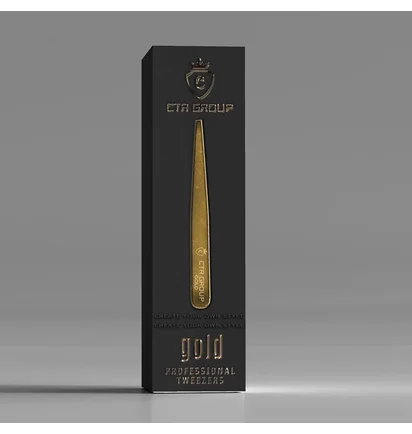 Скошений пінцет для брів CTR Gold