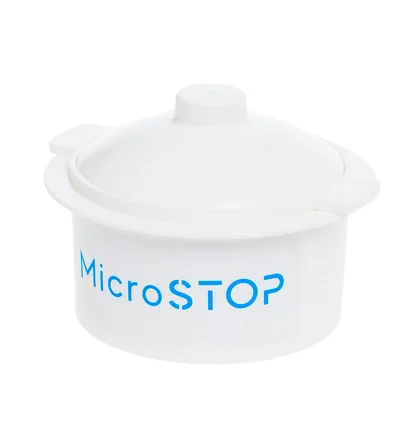 Pojemnik do sterylizacji i dezynfekcji narzędzi do manicure MicroSTOP, biały, 120 ml