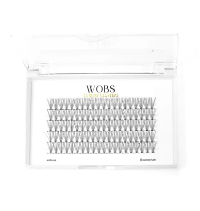 False Cluster Lashes WoBs Crease Cross 10D, thickness 0.07, length 12 mm, 100 pcs