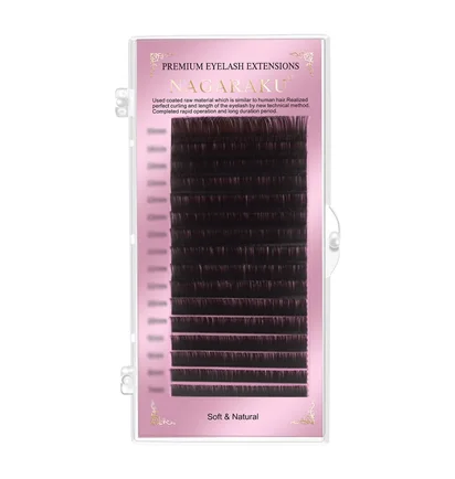 Вії Nagaraku New generation Dark Brown, вигин C, товщина 0.07, довжина 8 мм, 16 ліній