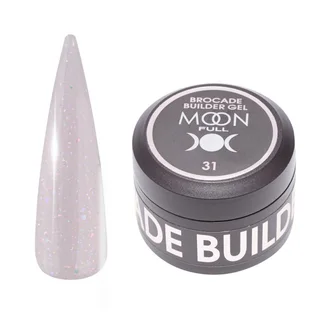 Nail Extension Gel Moon Full Brocade Builder, with foil #31, 30 ml