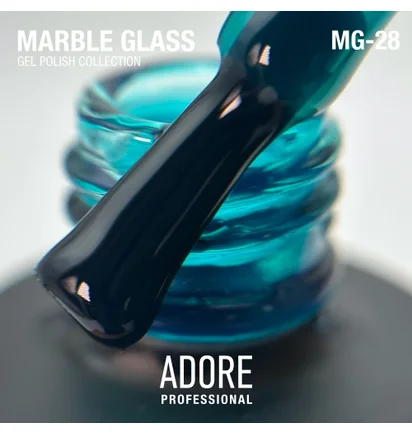 Гель-лак для вітражного покриття нігтів Adore Professional Marble Glass MG-28 Larimar, 8 мл
