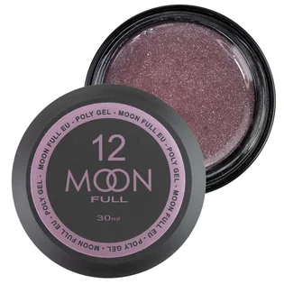 Nail Extension Polygel Moon Full #12, metallic pink with shimmer, 30 ml
