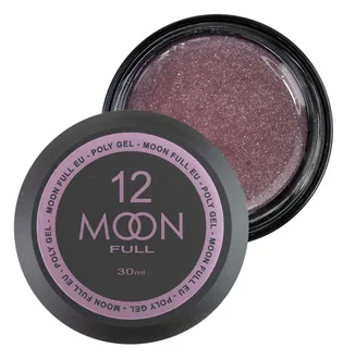 Nail Extension Polygel Moon Full #12, metallic pink with shimmer, 30 ml