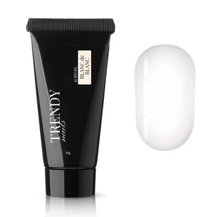 Акригель для нарощування нігтів Trendy Nails, Blanc de Blanc, HEMA/TPO free, 30 г