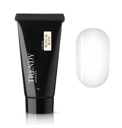 Акригель для наращивания ногтей Trendy Nails, Blanc de Blanc, HEMA/TPO free, 30 г