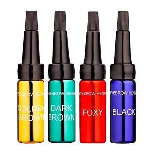 Набір хни для брів Ekko Beauty, Брюнет/Шатен, 4 відтінки