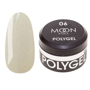 Полігель Moon Full для нарощування нігтів Poly Gel #06, молочний із шиммером, 15 мл