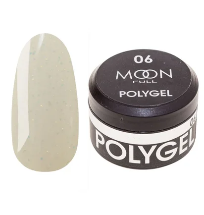 Полігель Moon Full для нарощування нігтів Poly Gel #06, молочний із шиммером, 15 мл