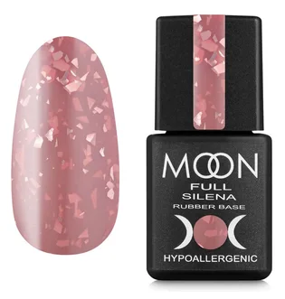 Kolorowa baza Moon Full Silena #2035, naturalnie różowa ze srebrną folią, w słoiczku, 8 ml