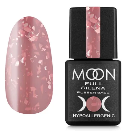 Kolorowa baza Moon Full Silena #2035, naturalnie różowa ze srebrną folią, w słoiczku, 8 ml