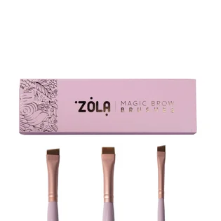 Набір пензлів для фарбування брів ZOLA Magic Brow Brush, світло-рожевий
