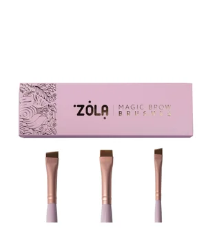 Набор кистей для окрашивания бровей ZOLA Magic, светло-розовый