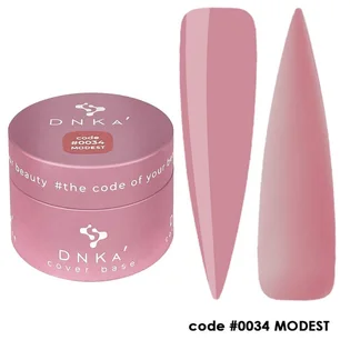 Камуфлююча база для нігтів DNKa' Cover Rubber Base French #0034 Modest, банка, 30 мл