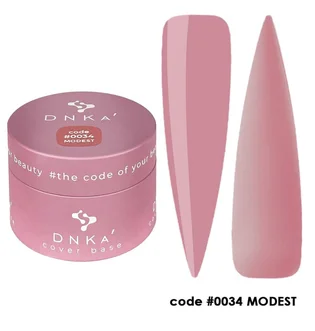 Камуфлююча база для нігтів DNKa' Cover Rubber Base French #0034 Modest, банка, 30 мл