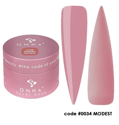 Камуфлююча база для нігтів DNKa' Cover Rubber Base French #0034 Modest, банка, 30 мл