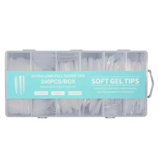 Гелевые типсы прозрачные Soft, Turquoise, 240 шт