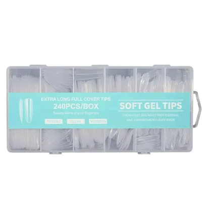 Гелевые типсы прозрачные Soft, Turquoise, 240 шт