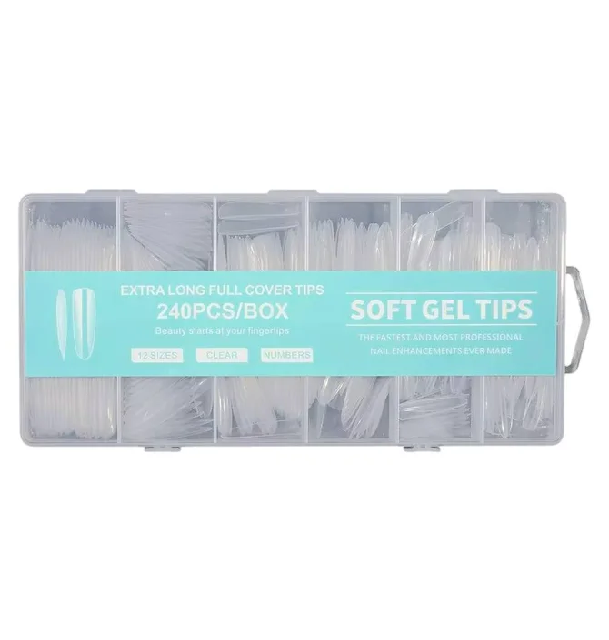 Гелевые типсы прозрачные Soft, Turquoise, 240 шт