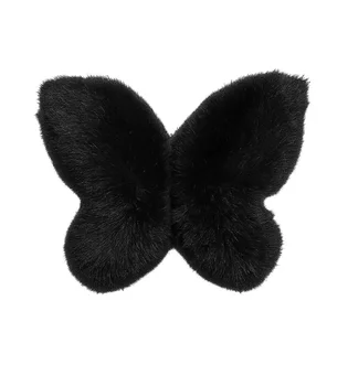 Fluffy Butterfly Hair Claw, black