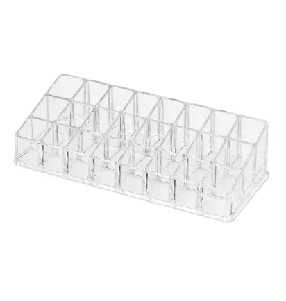 Przezroczysty organizer z przegródkami na kosmetyki, 240×95×50 mm