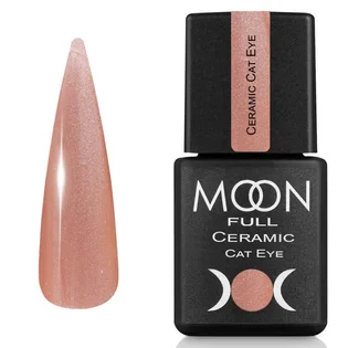 Гель-лак Moon Full Ceramic Cat Eye Gel #SC537, Персиковий сатин із шиммером, 8 мл