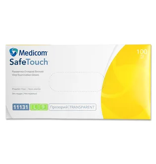 Vinyl Gloves Medicom, clear, size L, 100 pcs