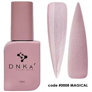 Камуфлююча база для нігтів з шиммером DNKa' Cover Rubber Base French #0008 Magical, 12 мл