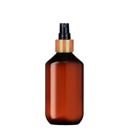 Plastic Bottle, brown, with golden spray, 200 ml