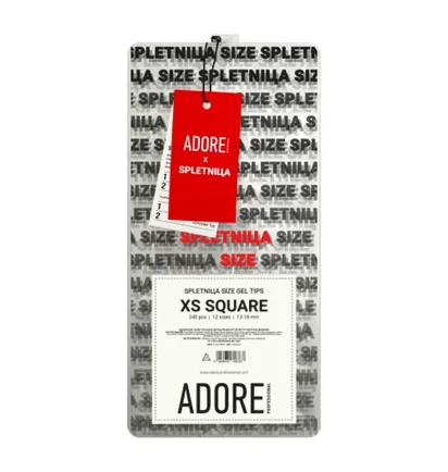 Zestaw tipsów żelowych Adore Professional SPLETNICa Square XS do przedłużania paznokci, 240 szt