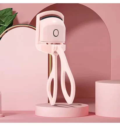 Електричний затискач-щипці USB для завивки вій, рожевий