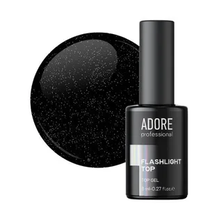Топ для нігтів світловідбиваючий без липкого шару Adore Professional Flashlight Top №01 Silver, UV-фільтр, 8 мл