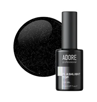 Reflective nail top without sticky layer Adore Professional Flashlight Top №01 Silver, UV filter, 8 ml