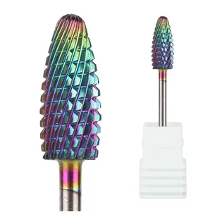 Твердосплавна фреза Kraken Nails, конус, Rainbow з синьою насічкою