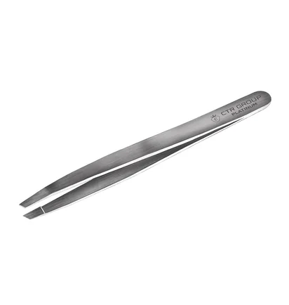 Скошений пінцет для брів CTR Platinum