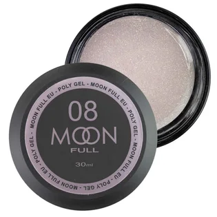 Nail Extension Polygel Moon Full #08, nude with shimmer, 30 ml