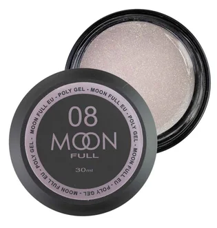 Nail Extension Polygel Moon Full #08, nude with shimmer, 30 ml