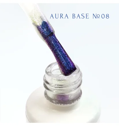 База-хамелеон з шиммером для нігтів Adore Professional Aura Base №08, рожево-блакитна, 8 мл
