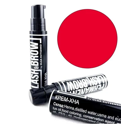 Крем-хна для брів Permanent Lash&Brow, червоний, 10 мл