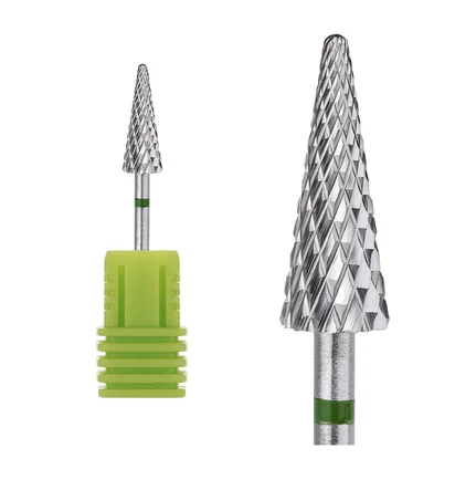 Frez z węglika spiekanego Kraken Nails, stożek, z zielonym nacięciem